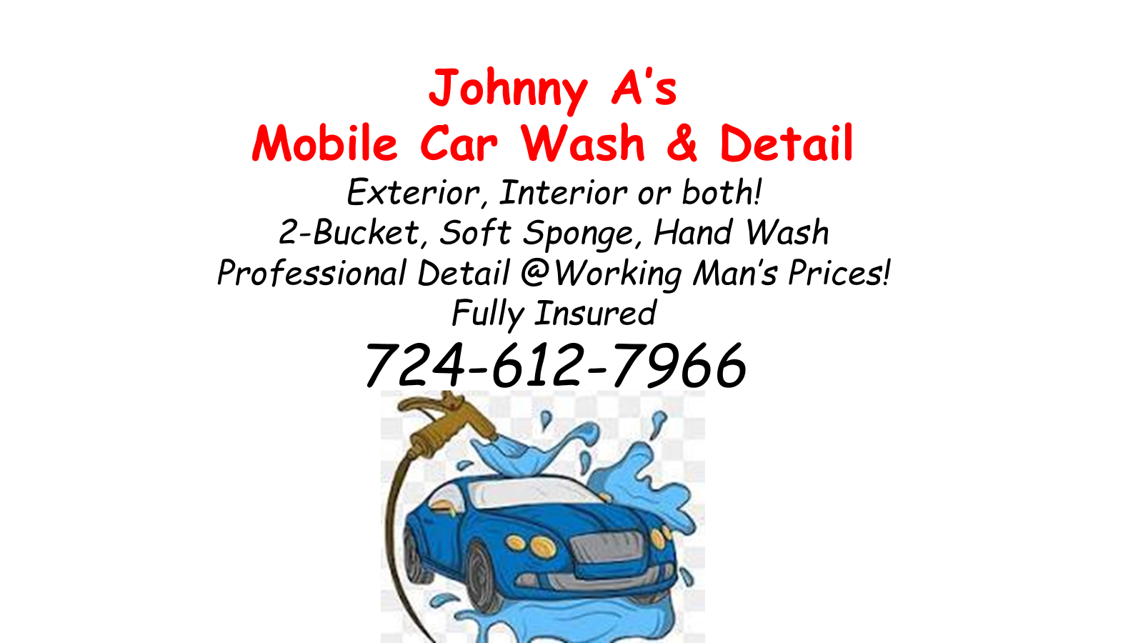 Freshly detailed car with water beading